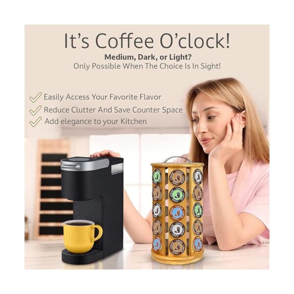 Eltow Carrusel de bambú para cápsulas de café compatible