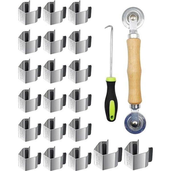 Kit de herramientas para puerta de mosquitera 20 clips de