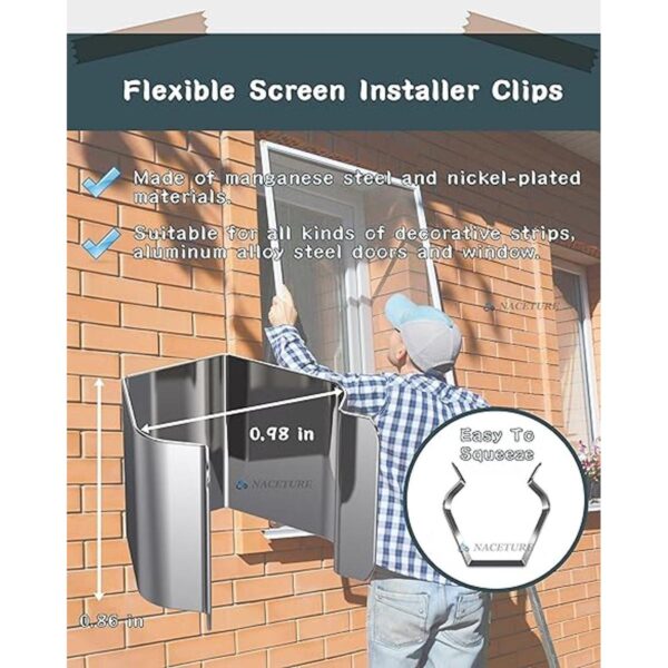Kit de herramientas para puerta de mosquitera 20 clips de