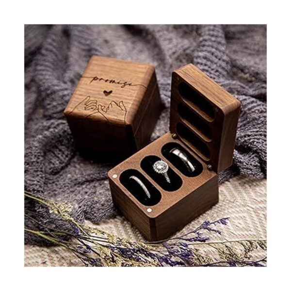 MUUJEE Pinky Promise Caja de anillos de madera grabada_4