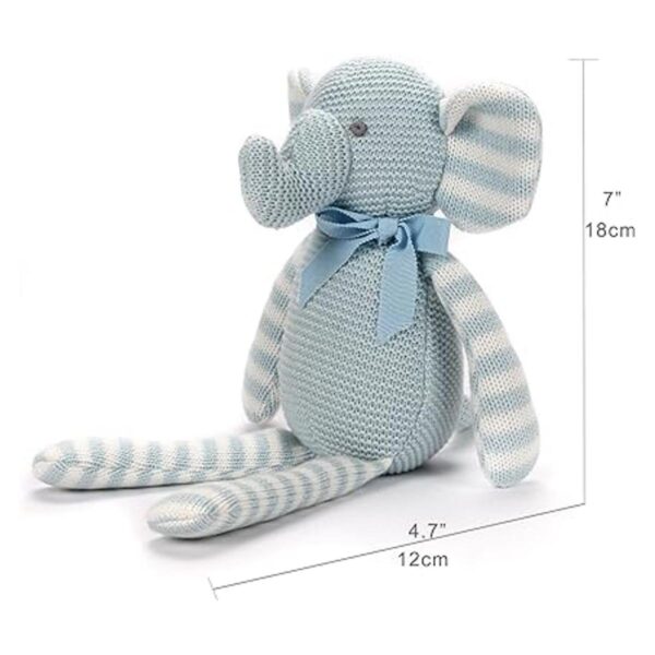 FLUFFYFUN Juguete de peluche de elefante bebé azul_2