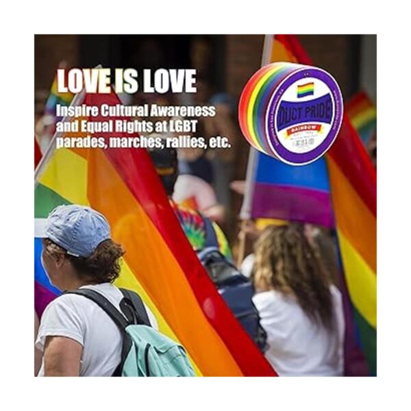 Duct Pride Cinta arcoíris 1.88 pulgadas x 10 yardas por