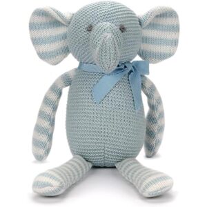 FLUFFYFUN Juguete de peluche de elefante bebé azul_1