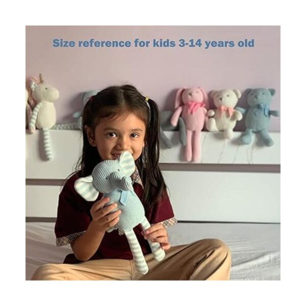 FLUFFYFUN Juguete de peluche de elefante bebé azul_6