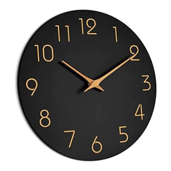 Mosewa Reloj de pared negro de 10 pulgadas funciona con_1