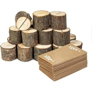 Jofefe 20 soportes para tarjetas de lugar rústico de alta_1