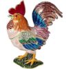 Joyero de gallo pequeño con diseño de pollo chapado en_2