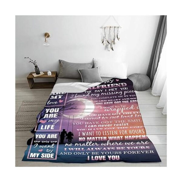 Manta de novia con texto en inglés I Love You para