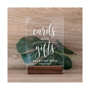 Letrero de acrílico para regalos y tarjetas con soporte de_1