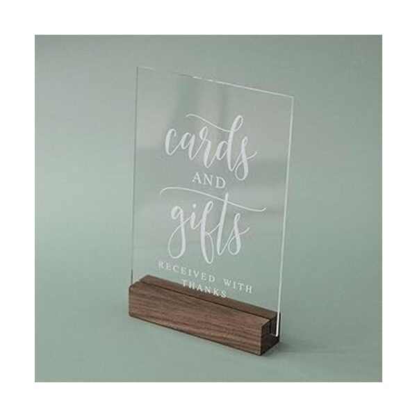 Letrero de acrílico para regalos y tarjetas con soporte de_2