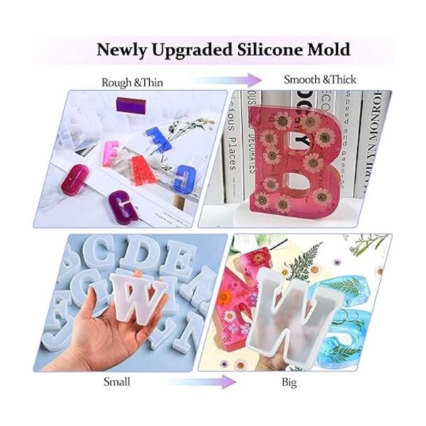 Molde de resina moldes de silicona 3D de letra grande
