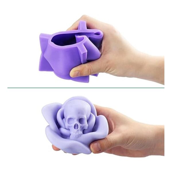 Molde de silicona 3D con calavera de rosa para resina