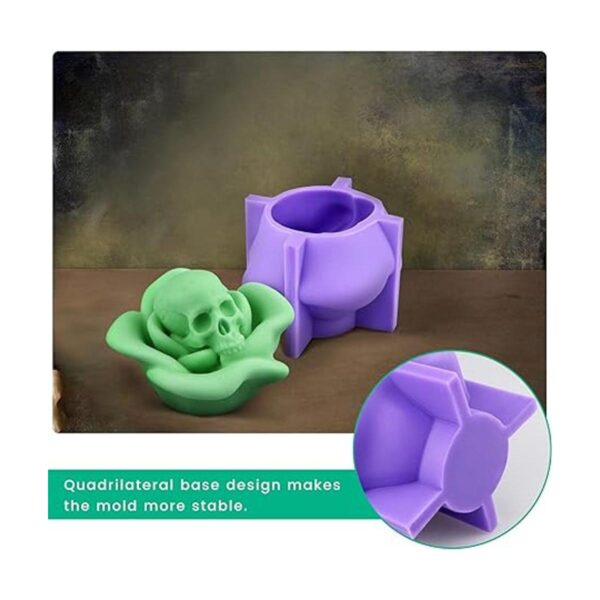 Molde de silicona 3D con calavera de rosa para resina