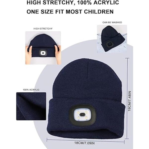Gorro unisex con luz para niños recargable por USB con_4