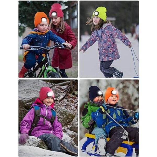 Gorro unisex con luz para niños recargable por USB con_5