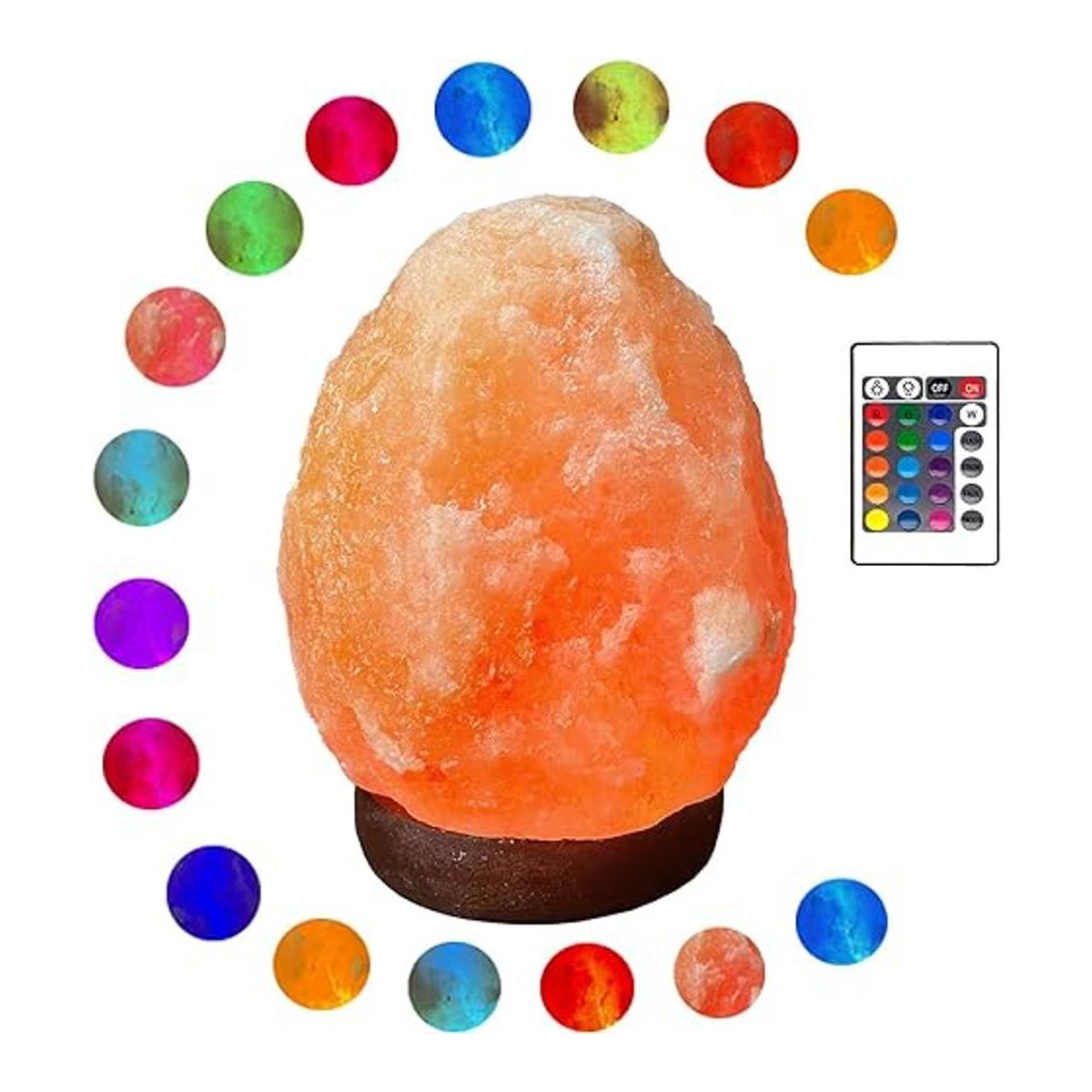 Lámpara de sal del Himalaya luz nocturna 16 colores