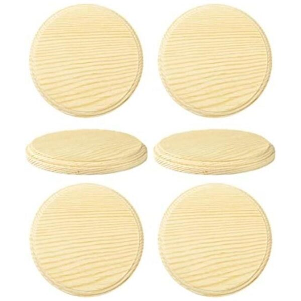 Dorhui 6 placas redondas de madera placa de madera sin