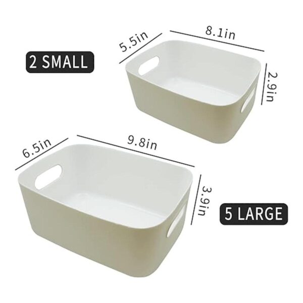 Juego de 7 cubos de almacenamiento de plástico para