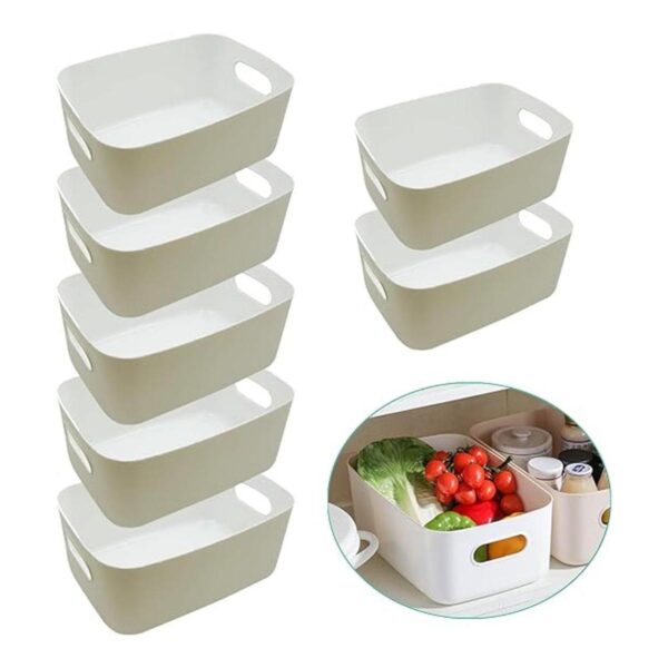 Juego de 7 cubos de almacenamiento de plástico para