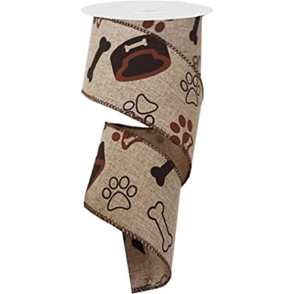 Cinta con alambre con estampado de huella de perro y_1
