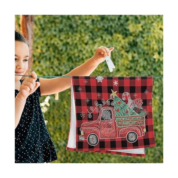 Toalla de baño de mano para árbol de Navidad color rojo