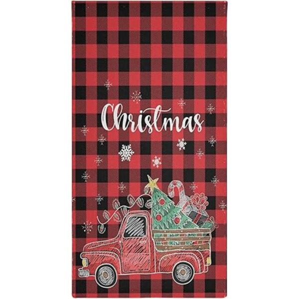Toalla de baño de mano para árbol de Navidad color rojo
