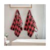 Toalla de baño de mano para árbol de Navidad color rojo