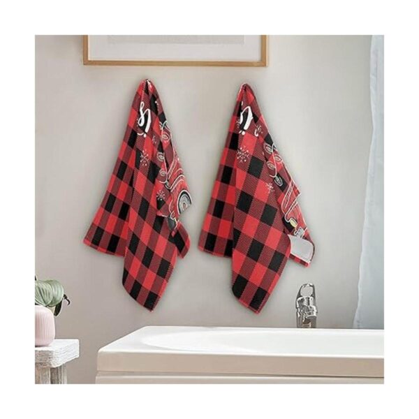 Toalla de baño de mano para árbol de Navidad color rojo