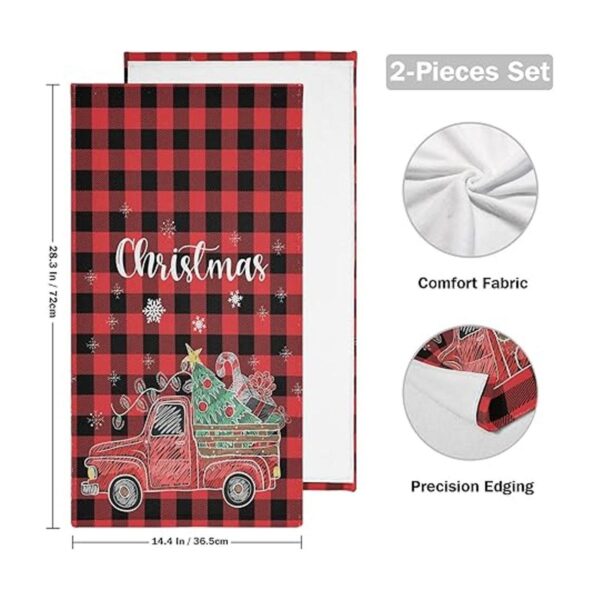 Toalla de baño de mano para árbol de Navidad color rojo