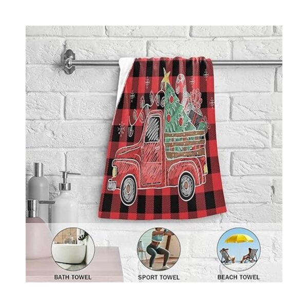 Toalla de baño de mano para árbol de Navidad color rojo