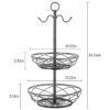 Cesta de frutas Frutero de 2 niveles con colgador de