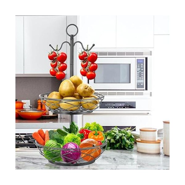 Cesta de frutas Frutero de 2 niveles con colgador de