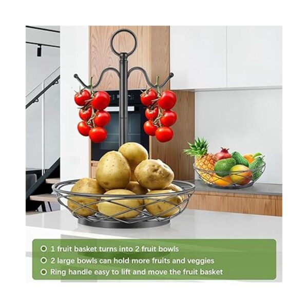 Cesta de frutas Frutero de 2 niveles con colgador de