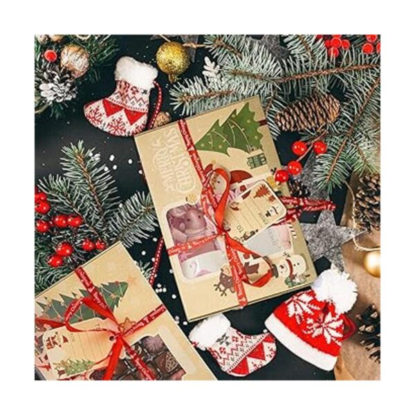 Paquete de 12 cajas de galletas de Navidad marrones con
