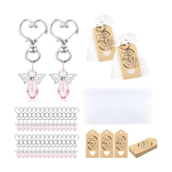 GWHOLE Llavero de ángel con bolsas de regalo de organza y_1