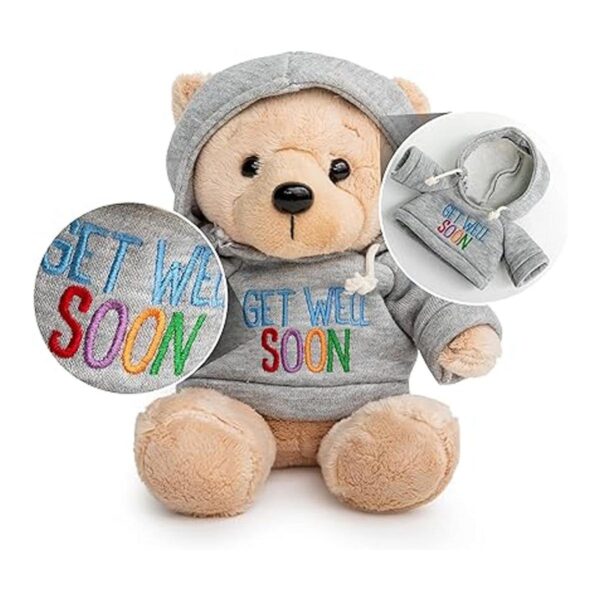 Get Well Oso de peluche con capucha gris 9 para mayor_2