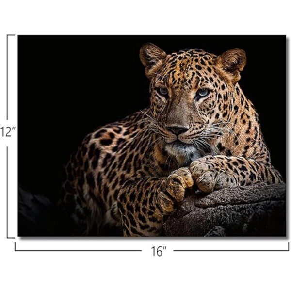 Lienzo con estampado de leopardo fondo negro diseño de_2