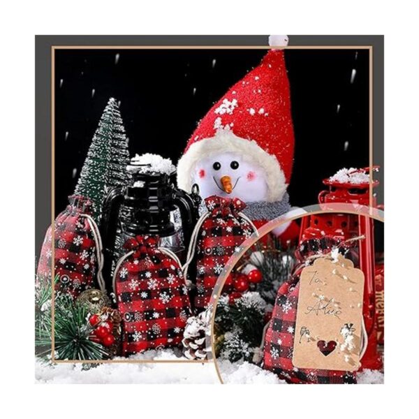 48 bolsas de Navidad con cordón bolsas de arpillera a