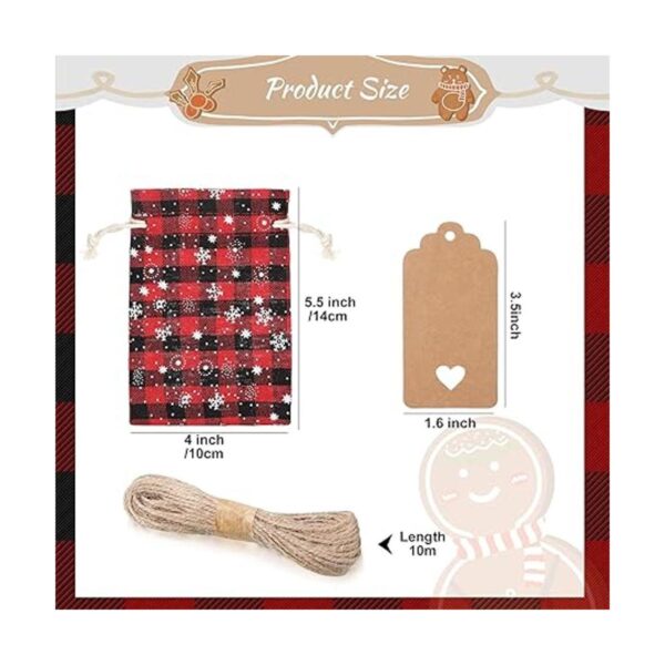 48 bolsas de Navidad con cordón bolsas de arpillera a