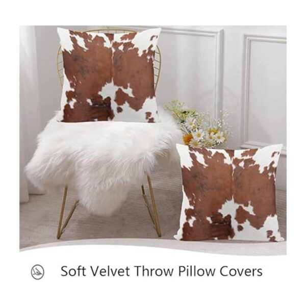 Fundas de almohada decorativas de piel de vaca de_4