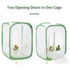 Hábitat de mariposa monarca de dos puertas jaula de malla_2