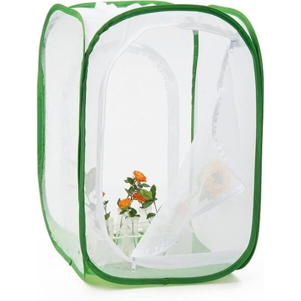 Hábitat de mariposa monarca de dos puertas jaula de malla_5