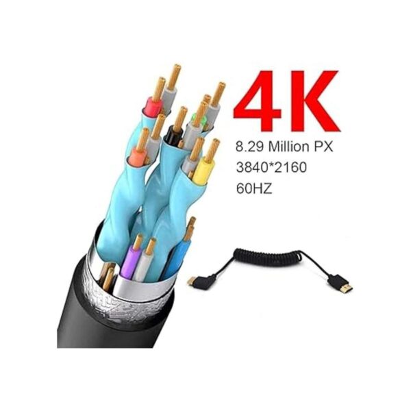 Kework Cable HDMI 4K en espiral de 3.9 pies HDMI 2.0_4