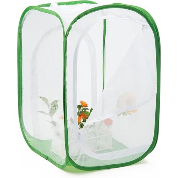Hábitat de mariposa monarca de dos puertas jaula de malla_1