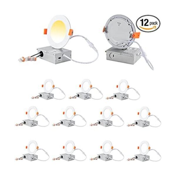 Paquete de 12 luces LED empotrables delgadas de 4 pulgadas_1