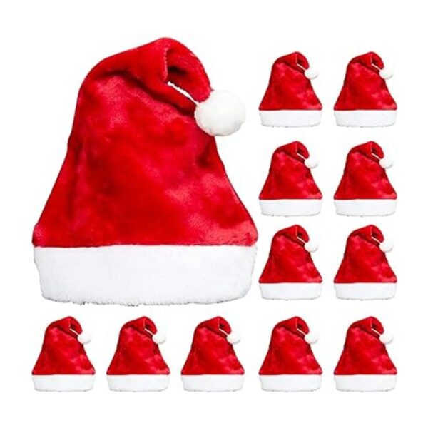Paquete de 12 gorros de Navidad de Papá Noel para niños_2