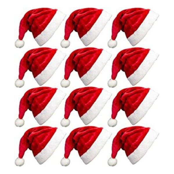 Paquete de 12 gorros de Navidad de Papá Noel para niños_1