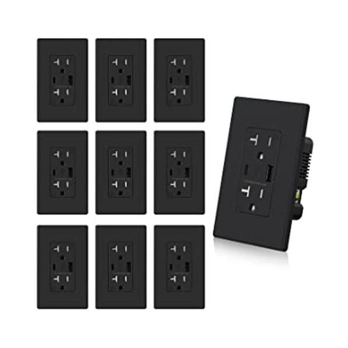 ELEGRP Toma de pared con cargador USB receptáculo USB con