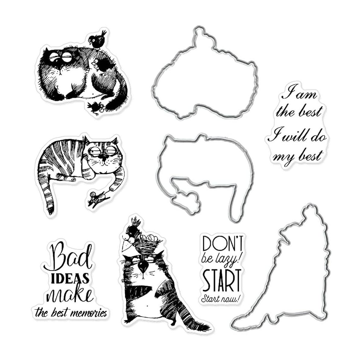 Fat Cat Sellos transparentes y troqueles de corte para