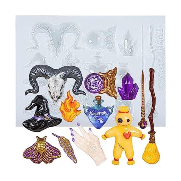 FUNSHOWCASE Witchcraft Altar Molde de silicona de resina_1